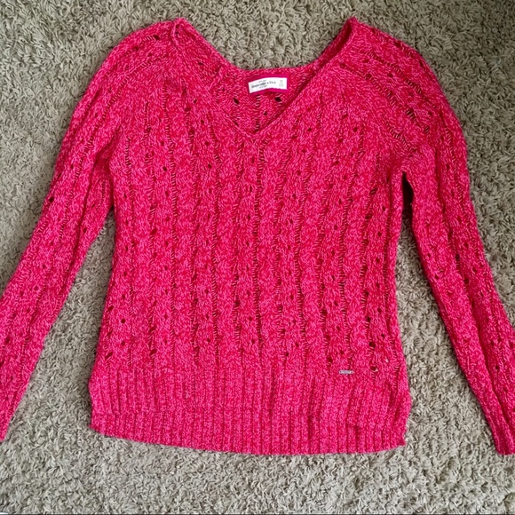 Abercrombie & Fitch Sweaters - 🌻Abercrombie & Fitch Pink/Red cable knit sweater